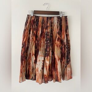 Vintage Silk Cotton Boho Skirt Abstract Tie Dye Earth Tone Indie Festival Skirt